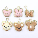 Colorful bear/rabbit/butterfly resin pendant, 10pcs