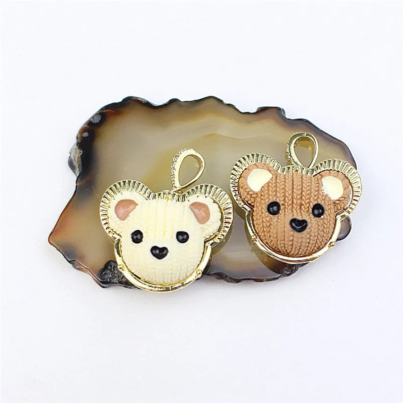 Colorful bear/rabbit/butterfly resin pendant, 10pcs