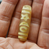 25-30mm Tibetan Green Agata Dzi Beads Oval Stone Spacer Loose Beads