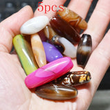 25-30mm Tibetan Green Agata Dzi Beads Oval Stone Spacer Loose Beads