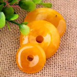 25,35,40mm Yellow Carnelian Pendant Round Stone Beads, DIY Necklace Jewelry