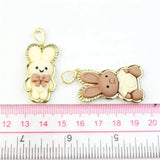 10pcs Stylish Rabbit/Duck/Bear/Ice Shape Resin Charms for DIY Necklace Jewelry