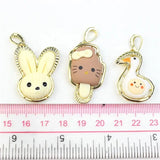 10pcs Stylish Rabbit/Duck/Bear/Ice Shape Resin Charms for DIY Necklace Jewelry