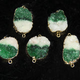 (25*35mm) Green Mix Drusy Stone Drop Pendant Oval Shape 4pcs/lot