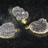 Plated Wrapped Druzy Stone Drop Pendant 4pcs/lot Oval Shape Chain Necklace