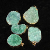 (25*35mm) Pink Druzy Stone Necklace Pendant 4pcs/lot Oval Shape Drusy Charms