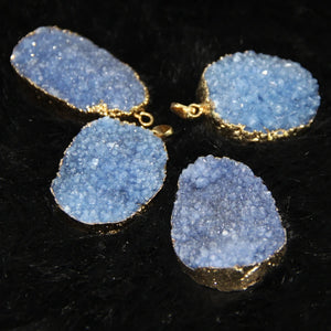 (25*35mm) Pink Druzy Stone Necklace Pendant 4pcs/lot Oval Shape Drusy Charms