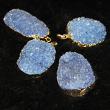 (25*35mm) Pink Druzy Stone Necklace Pendant 4pcs/lot Oval Shape Drusy Charms