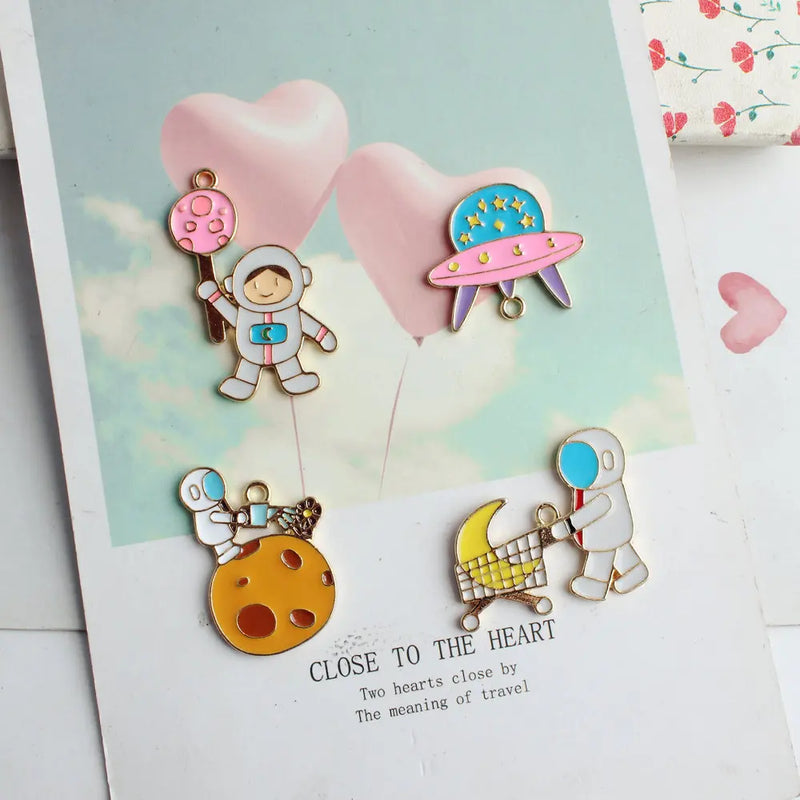25-38MM 40Pcs Alloy Astronaut Charms DIY Jewelry Making Accessories