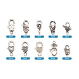 Antique Silver Alloy Lobster Claw Clasps Mix Shapes for DIY Jewelry Making