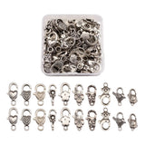 Antique Silver Alloy Lobster Claw Clasps Mix Shapes for DIY Jewelry Making