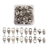 Antique Silver Alloy Lobster Claw Clasps Mix Shapes for DIY Jewelry Making