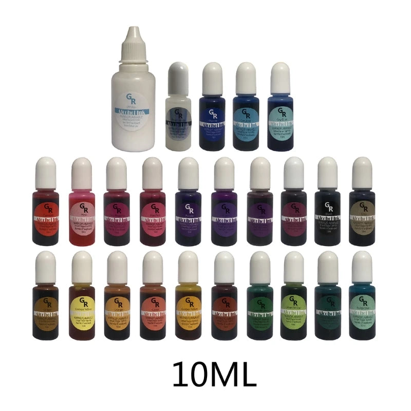 25 Colors Epoxy Resin Alcohol Ink Liquid Colorant Dye DIY Crafts