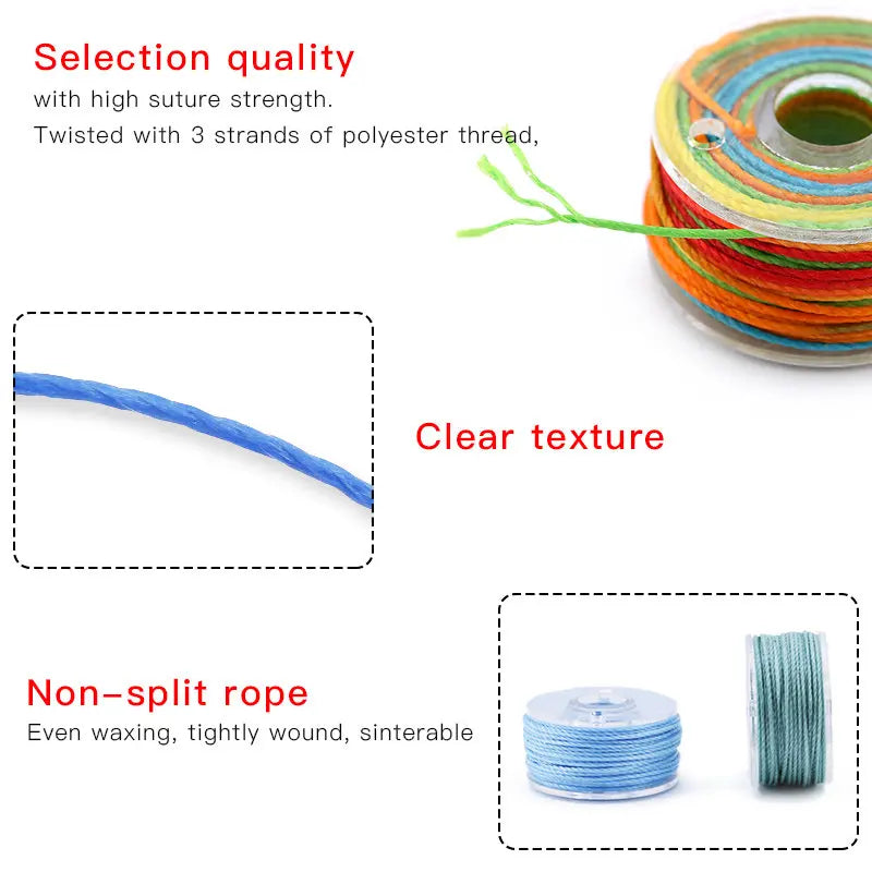 25 Colors Waxed Thread for Leather Stitching DIY