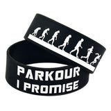 25 PCS Parkour I Promise Silicone Rubber Wristband 1 Inch Wide Sport