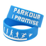 25 PCS Parkour I Promise Silicone Rubber Wristband 1 Inch Wide Sport