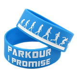 25 PCS Parkour I Promise Silicone Rubber Wristband 1 Inch Wide Sport