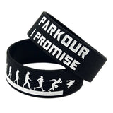25 PCS Parkour I Promise Silicone Rubber Wristband 1 Inch Wide Sport