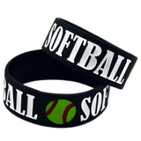 25 PCS Softball Silicone Wristband 1 Inch Wide