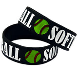 25 PCS Softball Silicone Wristband 1 Inch Wide