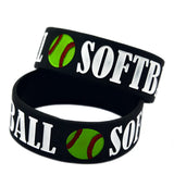 25 PCS Softball Silicone Wristband 1 Inch Wide
