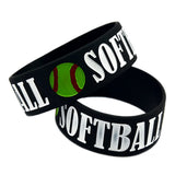 25 PCS Softball Silicone Wristband 1 Inch Wide