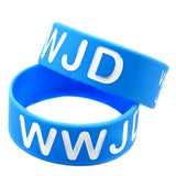 25 PCS WWJD Silicone Wristband 1 Inch Wide