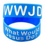 25 PCS WWJD Silicone Wristband 1 Inch Wide