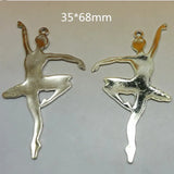 25 Pcs Antique Metal Ballet Girl Charm Pendant for Crafting Projects