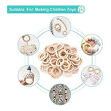25Pcs 70mm Natural Wood Rings Unfinished Macrame Wooden Ring DIY Craft Pendant