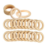 25 Pcs 70mm Wood Rings DIY Craft Jewelry Making Unfinished Macrame Wooden Ring