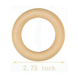 25 Pcs 70mm Wood Rings DIY Craft Jewelry Making Unfinished Macrame Wooden Ring
