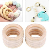 25 Pcs 70mm Wood Rings DIY Craft Jewelry Making Unfinished Macrame Wooden Ring