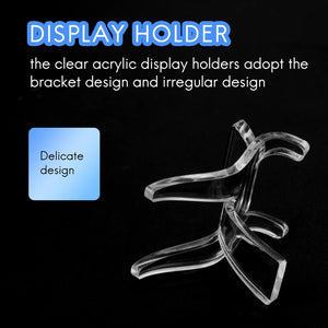 25 Acrylic Display Holder Clear Plastic Easel Stands for Minerals
