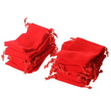 25 Pack Red Velvet Jewelry Bags