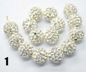 100pcs AAAA 10mm Clay Paved Crystal Disco Rhinestone Beads
