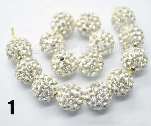 100pcs AAAA 10mm Clay Paved Crystal Disco Rhinestone Beads