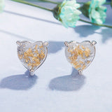 Silver Heart-Shaped Earrings Colorful Stone Zircon Jewelry for Women
