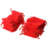 25 Velvet Jewelry Gift Bag Red & 50 Mixed Crystal Quartz Beads 10mm