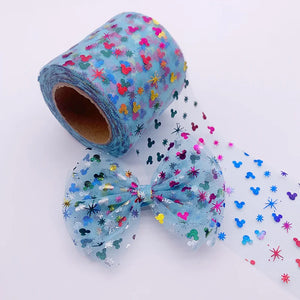 25 Yards Mickey Shoe Flower DIY Hair Accessories Ribbon Decoration
