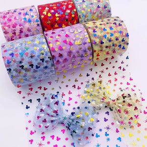 25 Yards Mickey Shoe Flower DIY Hair Accessories Ribbon Decoration