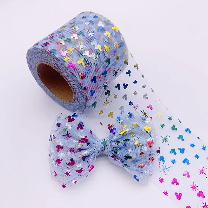 25 Yards Mickey Shoe Flower DIY Hair Accessories Ribbon Decoration