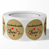 250-500PCS Thank You Stickers Hand With Love Stamp Label Tag