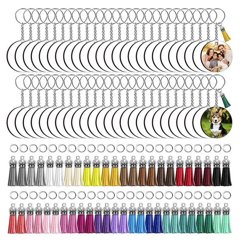 250 Pcs Sublimation Keychains 2.4in, DIY Gift Ornament Blanks