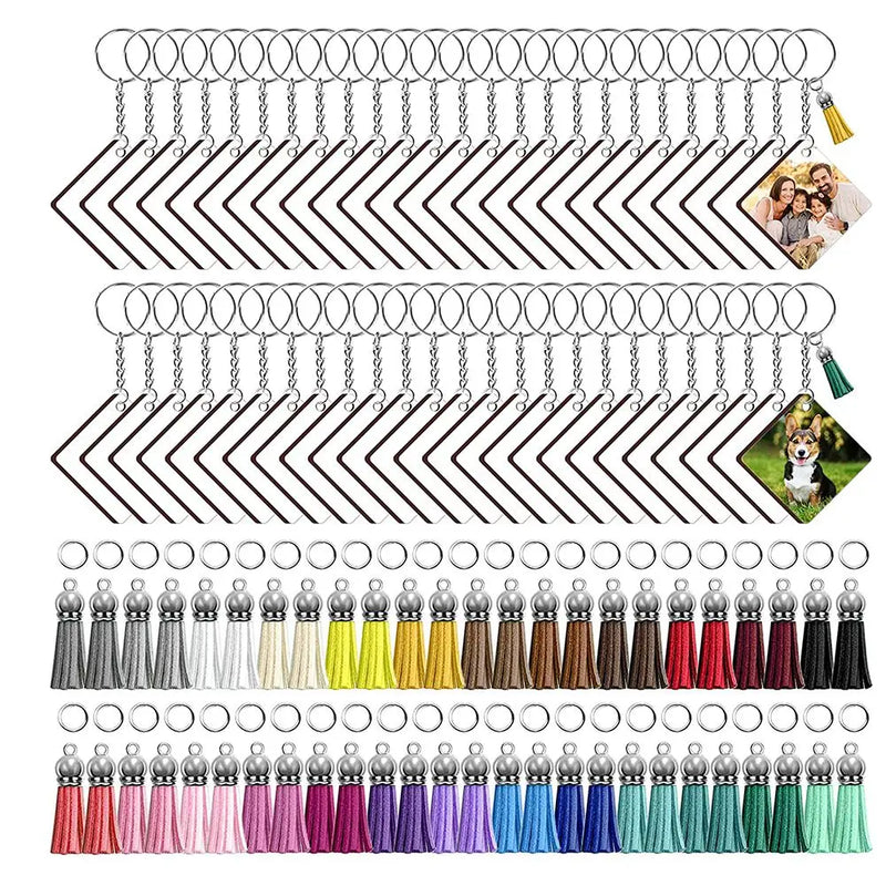 250 Pcs Sublimation Double Side Keychains - DIY Gift Ornament