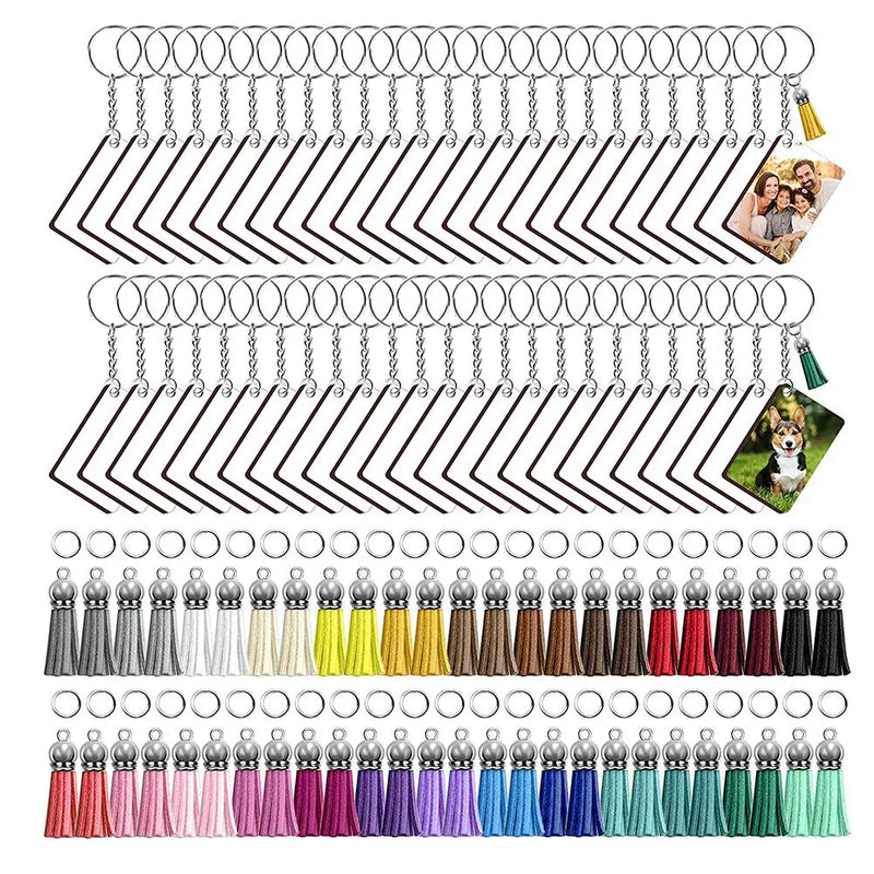 250 Pcs Sublimation Blanks Keychain 2.4in Double Side Keychain