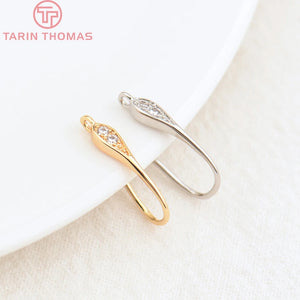 6PCS 16MM Zircon Earrings Hooks High DIY Jewelry Accessories