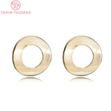 10PCS 18MM 24k Brass Circle Stud Earrings Pins