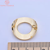 10PCS 18MM 24k Brass Circle Stud Earrings Pins