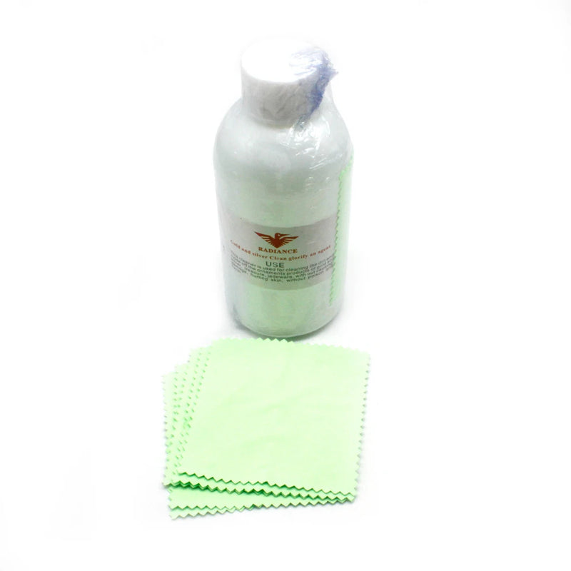 250ML Jewelry Cleaning Liquid Kit with 6PCS Fabric Cloth